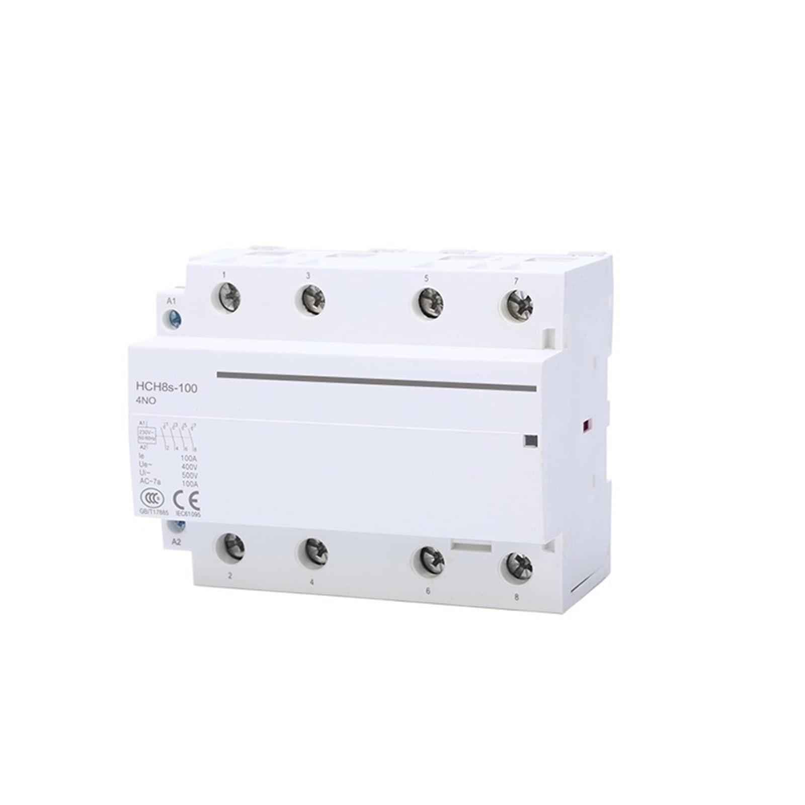 HUUOQIWY HCH8s-100 Modular Contactor 2P 4P 100A 4NO 2NO2NC 24V 110V 220V Automatic Household Contactor Type 1Pcs(100A 4NC AC230V)