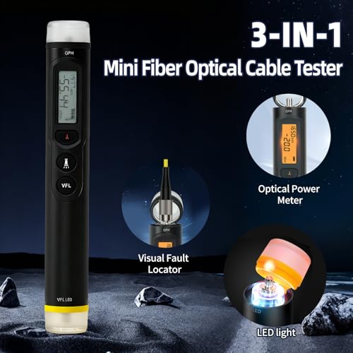 Image of TFN 3-in-1 Fiber Optic Tester 30KM Optical Power Meter Includes FC to LC