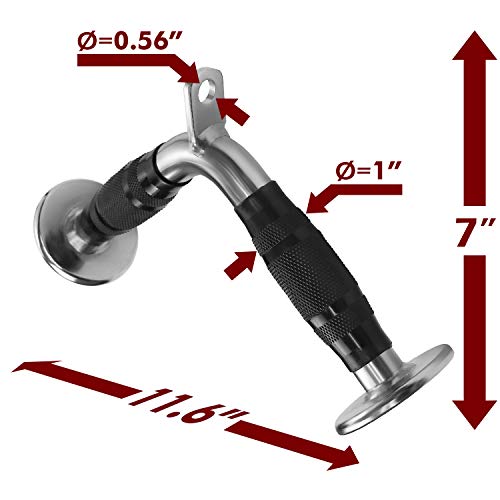 A2ZCARE LAT Pull Down Cable Machine Attachment - Cable Machine Accessories for Home Gym with Multi Option: V-Handle, Tricep Rope, V-Shaped Bar, Curl Bar and Rotating Bar
