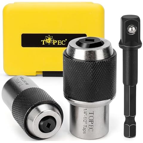 Topec Tap Socket Set, 3PCS Tap Extractor Tool with Adjustable Jaws, Tap Sockets with a 3/8" Socket Adapter, Suitable for Taps, Reamers, Screw Extractors Cover