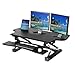 Seville Classics AIRLIFT 47" Extra-Wide Gas-Spring Height Adjustable Standing Desk Converter Workstation with Keyboard Tray Ergonomic Table, Black