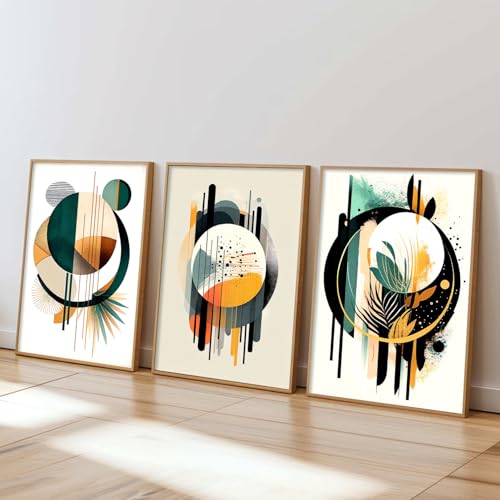 Image of kotart Painting for Wall Decoration - Modern Art Wall Decor Framed Painting for Living Room Bedroom - Framed Wall Posters /Paintings with Frame Set of 3-D (Art 9, 13x17 inch)