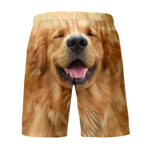 Generisch Badehose Herren Lustige Hunde-Strandhose, Leichte Atmungsaktive Shorts, Sommer Lässige Shorts, Weiche Heim-Nachtwäsche, Niedliche Tier-Bedruckte Unterhose, Schwimmhose