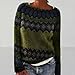 Green Womens Fair Isle Sweaters Ladies Kint Crewneck Sweater Luxury Outfits for Women Clothes Plus Size Fashion Trendy Cozy Holidays Lightweight Cute Boho Womens Clothing Winter 2025