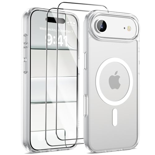 Coque iPhone 17 Air transparente antichoc et deux verres de protection MagSafe