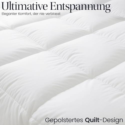 Utopia Bedding Bettdecke 200x200 cm, Ganzjahresbettdecke 280 GSM Füllung, Mikrofaser Steppdecke (weiß)