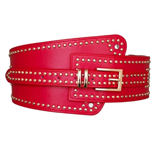 Leather Wied Elastic Corset Waist Belt,Black Tied Buckle Waspie,Vintage for Dresses Fashion Accessories