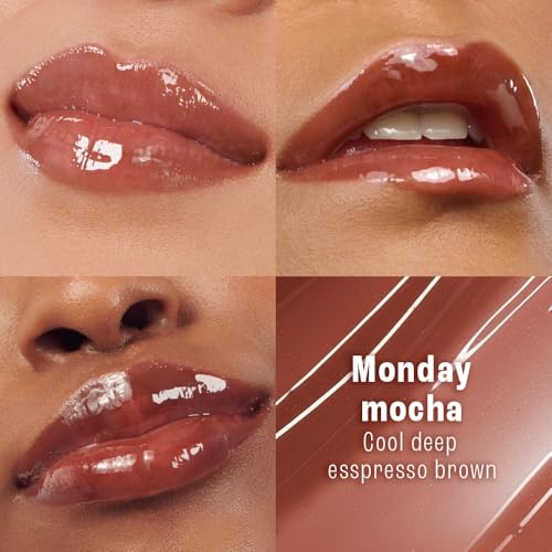 Image of LAKME 9to5 HyaGloss Powerplump Lip Oil, Monday Mocha, 4.2ml, for Plump Glossy Lips, with Hyaluronic Acid, Vitamin E & Peppermint Oil, Lightweight Non-Sticky Formula