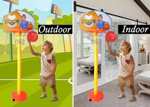Image of Prime Adjustable Basket Ball Kit with Hanging Board Stand Toy for Kids Play Toy and Return Birthday Gift Item Pack of 1 (M1 Multi Color)