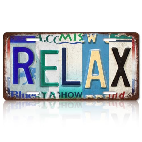 SHENIFY Relax Metal Sign Funny Bathroom Decor 6x12in