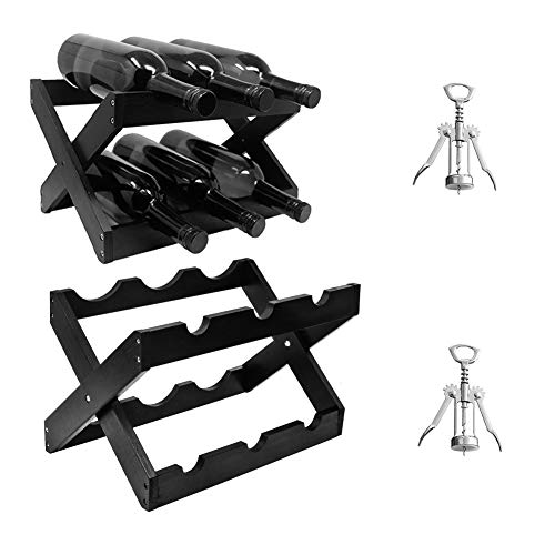 Botellero de Vino, Estante para Botellas de Vino,Soporte para Botellas, Botelleros de Madera para Vino u Otras Bebidas Estanter�a para Bebidas.Capacidad para 12 Botellas.Con 2 abridor de vino
