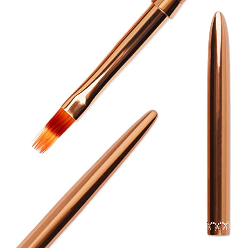 Image of 1Pc Kolinsky Nail Art Brushes, Ombre Nail Brush Rose Gold Acrylic Nail Design Tool Gradient Color Painting Pen Professional Manicure Brushes Nail Art Tools