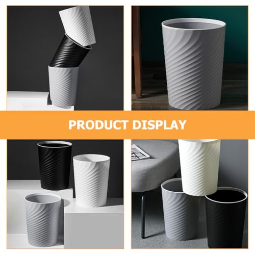 Caneca de basura de plástico gris para cocina SECFOU miniatura 4