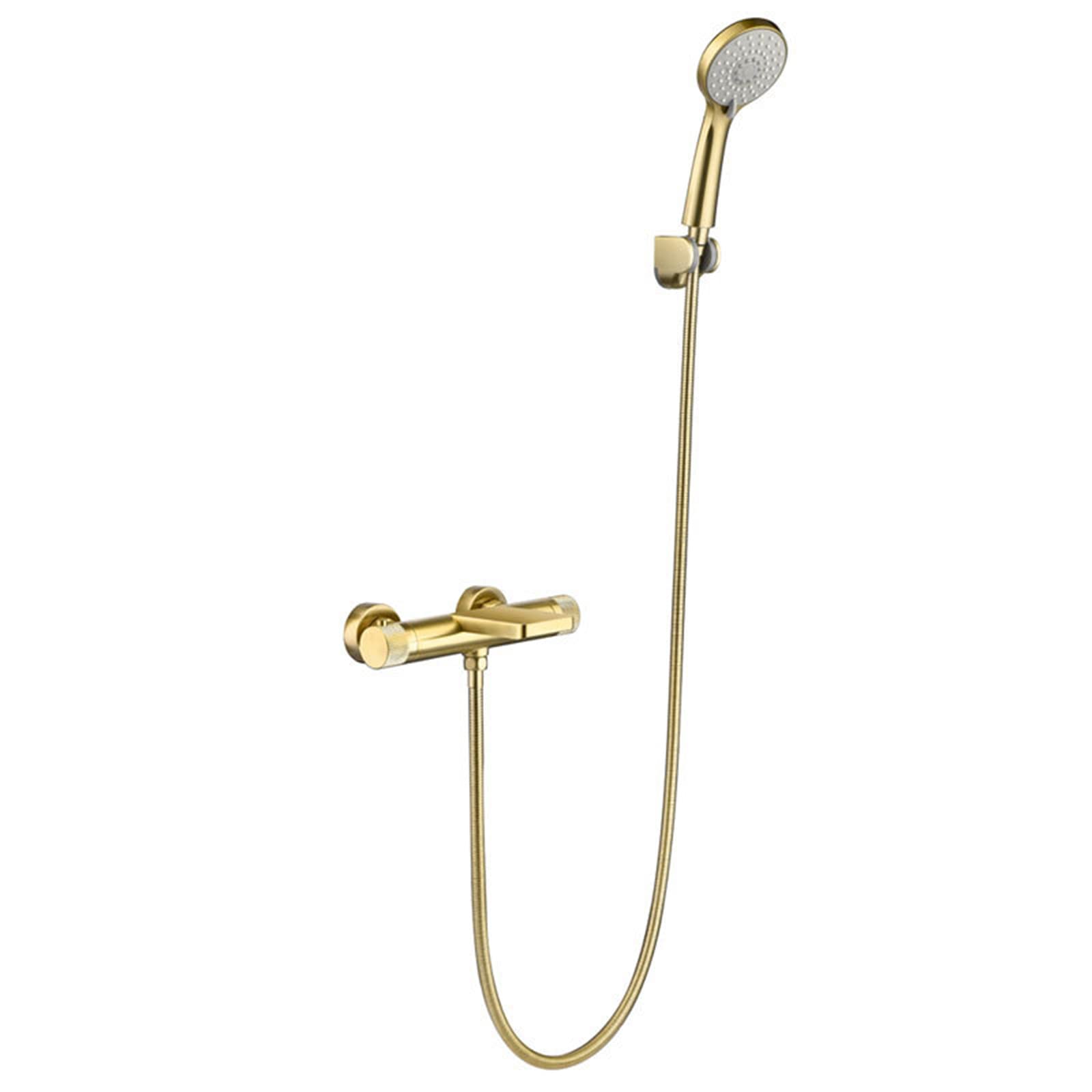 Robinet de baignoire cascade thermostatique 40°C en laiton mural avec douchette à main