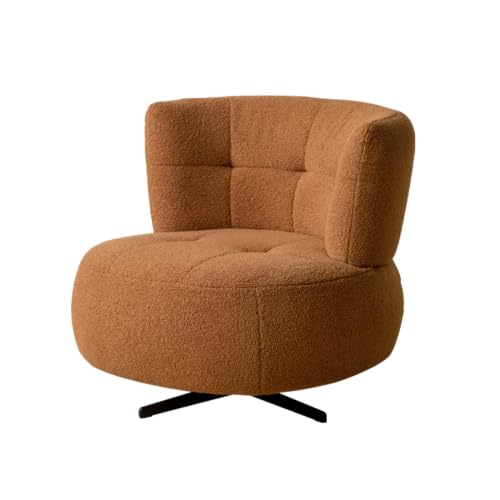 YESWOOD Fauteuil Pivotant en Peluche Teddy, Caramel