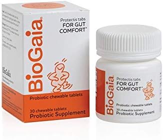 BioGaia Protectis Chewable Tablets for Toddlers, Kids, and Teens Occasional Stomach Pain, Constipation, Diarrhea, and Regularity, 30 Tablets, 1 Pack