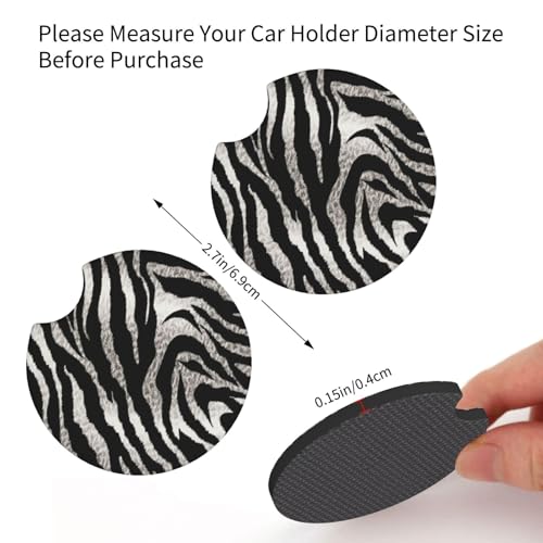 Portavasos de caucho para carro, 2 piezas, negro y blanco miniatura 2