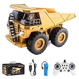 Hylukon Remote Control Dump Truck, 2.4Ghz 6 Channel RC Construction Vehicle Toy with Lights Music, Electric Transport Garbage Truck Toys for Teen Birthday Gift