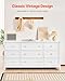 VEVOR 9 Drawer Dresser, Wooden Chest of Drawers with Sliding and Anti-tip Device, Retro Minimalist Dresser Chest, Closet Storage TV Stand Organizer for Living Room, Hallway, Bedroom, Entryway, White