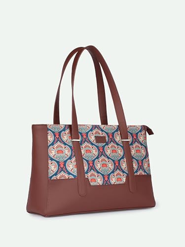 Image of ZOUK Handcrafted Vegan Leather Travel Tote Bag for Women with Multiple Compartments | Spacious Water-Resistant Shoulder Bag for Travel, Vacation, Day Trips |