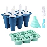 2 Pack Popsicle Molds Silicone Ice Pop Molds 6-cavity BPA Free Collapsible Popsicle Maker Mold Reusa