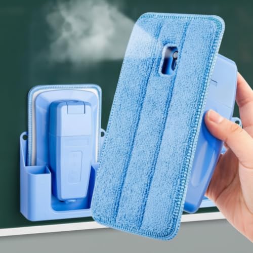 Moyeetings Children Writing Eraser Blackboard Eraser Spray Eraser Whiteboard Cleaner with Base Attachment Ergonomic Grip Flannel Pads Suitable for Classroom Teaching Study Homework - Image 4