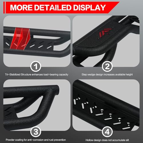 Estribos laterales de acero para Toyota Tacoma 2005-2023 miniatura 5