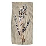 Pehede Anchor and Girl - Toalla de mano de baño vintage pinup marinera sentada, suave y absorbente, para baño, cocina, playa, spa, gimnasio, yoga, natación, decoración del hogar, 15 x 30 pulgadas