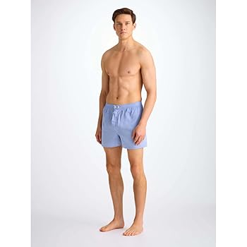 Derek Rose Men's Amalfi Boxer Short, Blue, Small at Amazon