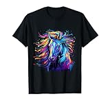 Pferde T-Shirt tolles Geschenk für Reiterin, Pferdebesitzerin und Pferdeliebhaber die den Reitsport und Dressursport lieben. Für alle Pferdeliebhaber egal ob Haflinger, Isländer, Friese oder Tinker. Pferdeportrait für Damen, Frauen, Mädchen, Kinder.