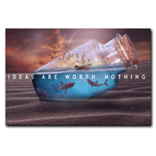 Toile murale citation inspirante pour salon 50x70 cm