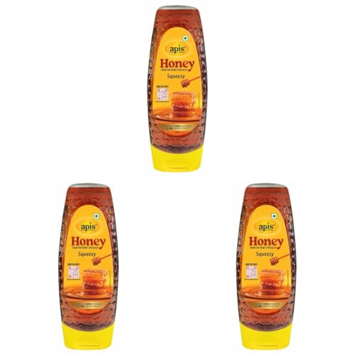 Image of Apis Honey 400g Pure & Natural | No Added Sugar | Easy Squeezy Bottle | Immunity Booster | Natural Sweetener (Pack of 3)