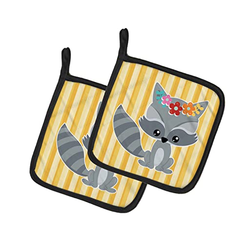 Par de agarraderas de cocina con diseño de mapache Caroline bb6791pthd para decorar tu hogar 2