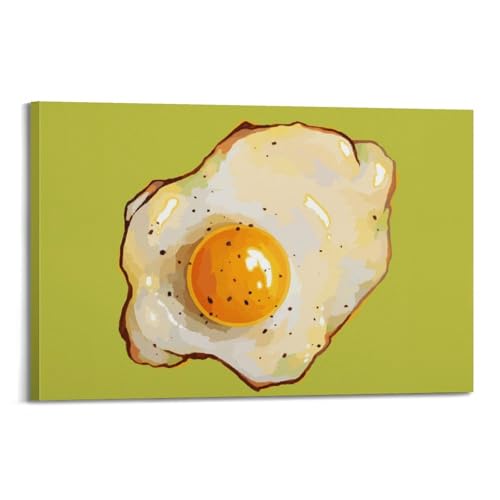Poster d'œuf au plat sur toile premium WIZIGM tableau esthétique cadre