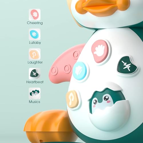 Image of Kidology Crawling Penguin Baby Toy with LED Lights | Interactive Musical Kids Toy for Early Learning & Entertainment | Perfect Christmas and Birthday Gift for Toddlers & Infants (Cream)