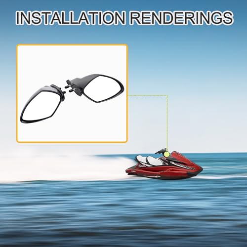 GOOFIT Motorboat Rearview Mirror a pair of Replacement for WaveRunner VX110 VX110 VXR VXS V1 FX Sport Deluxe Cruiser EX Series 2005-2009