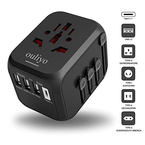 International Travel Adapter for Europe, UK, US, AU, Asia Over 200 Countries,Universal Power