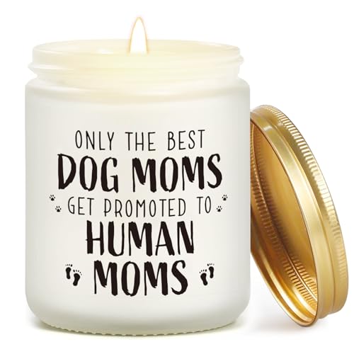 UAREHIBY Best Expecting Mom Gifts,New Mom Gifts for Pregnant Women,Funny Dog Mom Pregnancy Gift for Expecting Mom,Mothers Day Gifts for Dog Mom,Funny Dog Mom Gifts with Lavender Scented Candle, Brown