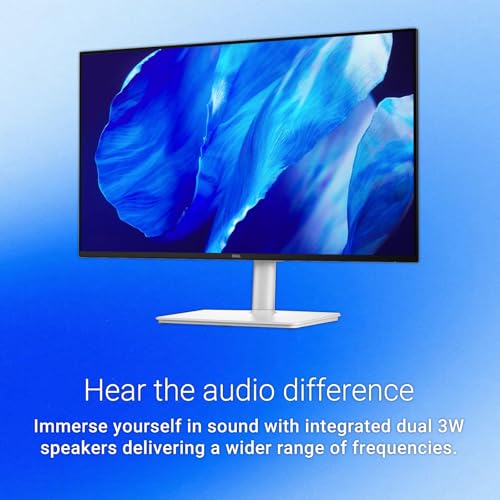 Image of Dell 27 inch Monitor, FHD 1080p IPS Display, 144Hz, 1ms, Integrated Dual 3W Speakers, AMD FreeSync, 99% sRGB, Fully Adjustable Stand (Height, Pivot, Swivel, Tilt), Ash White