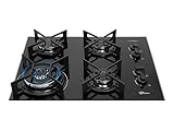 FISCHER COOKTOP À GÁS 4 BOCAS TRIPLA CHAMA FTI LINE TREMPE IRON MESA VIDRO PRETO BIVOLT 36330-102673
