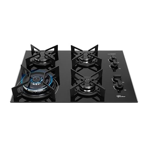 FISCHER COOKTOP À GÁS 4 BOCAS TRIPLA CHAMA FTI LINE TREMPE IRON MESA VIDRO PRETO BIVOLT 36330-102673