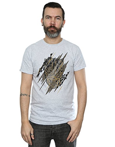 Image of Marvel Men's Black Panther Gold Head T-Shirt Sport Grey XX-Large