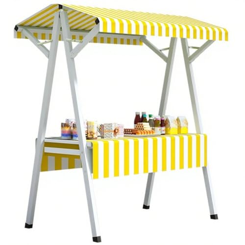 Carrito de comida portátil con ruedas, quiosco plegable para perros calientes, helados, dulces y postres, estante de exhibición para mercado al aire libre