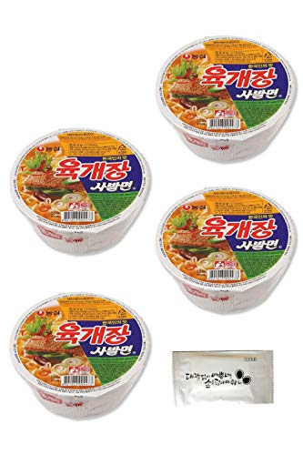 ユッケジャンカップ 86g お得な4食セット お手拭き付   韓国 即席めん 非常食 保存食 韓国ラーメン 육개장 사발면