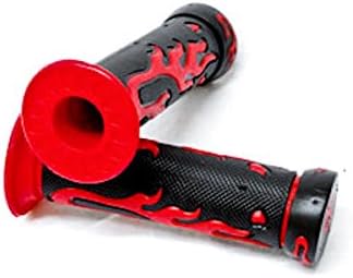 ATVs And Watercrafts Flame Gel Style Hand Grips Red Color Quad Compatible with Yamaha Polaris Seadoo Watercraft Bombardier Jet Ski Honda Foreman Recon Kawasaki Brute Force Prairie Bruin Grizzly Kodiak