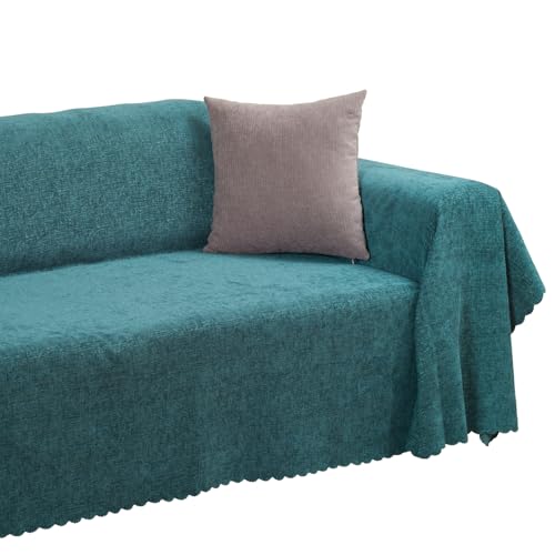Premium Koltuk Örtüsü 175x350 Xlarge Gramajlı Jakarlı Şönil Turkuaz | Kanepe Örtüsü | Kaymaz