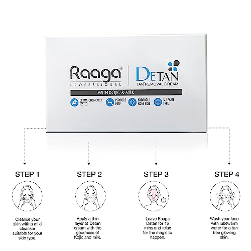 Raaga Professional De-Tan Pack | Tan Removal Cream with Kojic and Milk | Dermatologically Tested, Peroxide Free, Hydroquinone Free, Sulphate Free -... - Image 7