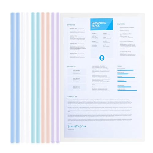 Deslizante Encuadernador,Cubiertas De Informe A4,A4 Cubierta De Encuadernación De Informes,Plástico Carpeta De Archivos Con Barra Deslizante,A4 Cubiertas De Informes Con Barra Deslizante, 10 Piezas