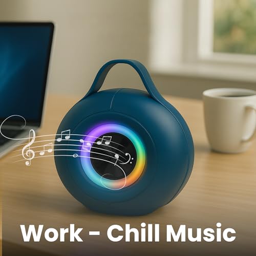 Image of OOGE Vibebox 6000 Bluetooth Speaker, 12W Portable Wireless Speaker with RGB Lights, 10H Playtime, Hi-Fi Sound, Type-C Charging, FM Radio, Pendrive & TF Card Support, Bluetooth 5.3 (Blue)