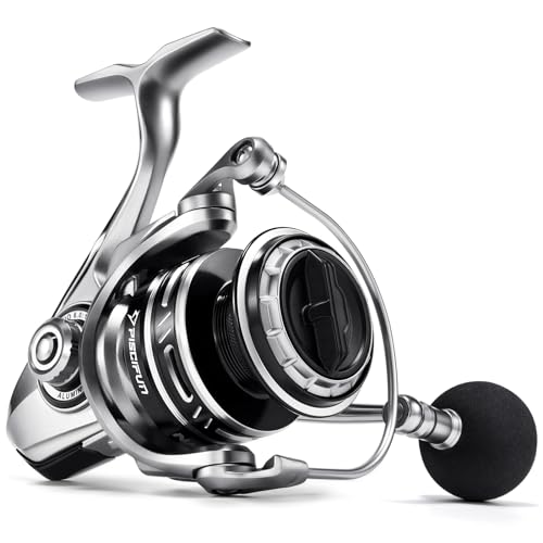 Piscifun NautiX Spinning Reel Aluminum Spinning Fishing Reel CNC Aluminum Gear 26LBs Max Drag 8+1 Sealed BB 6.0:1 Gear Ratio Smooth Powerful Freshwater Saltwater Reel 4000 Series